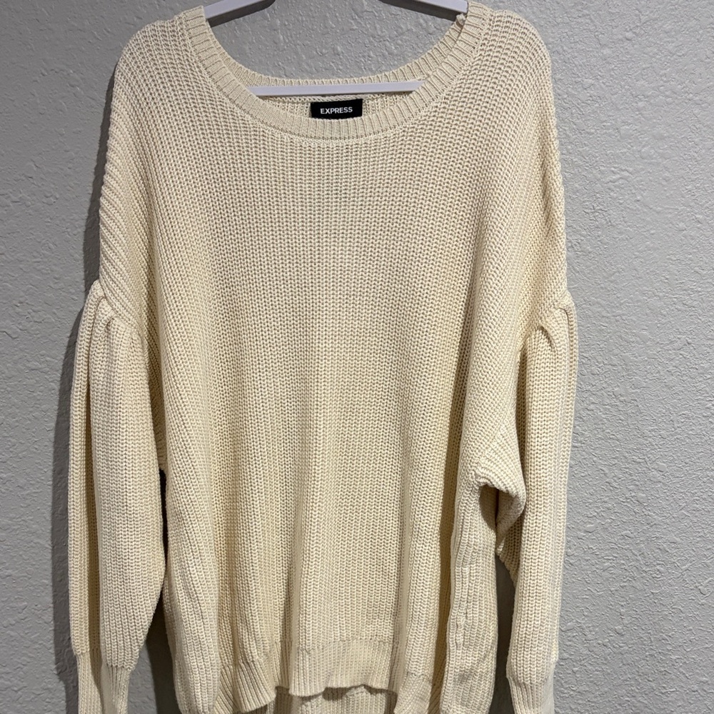 Express Women's Cream Knit Sweater Size XL NWT
